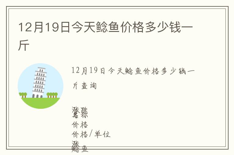 12月19日今天鯰魚價格多少錢一斤