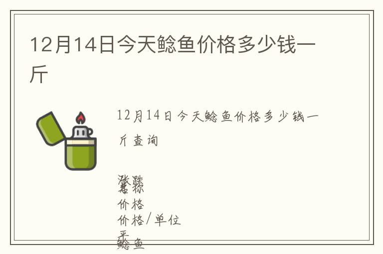 12月14日今天鯰魚價格多少錢一斤