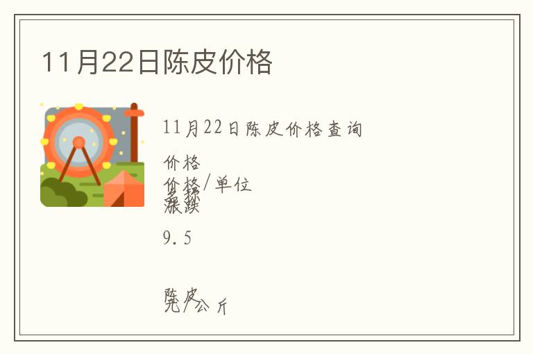 11月22日陳皮價格