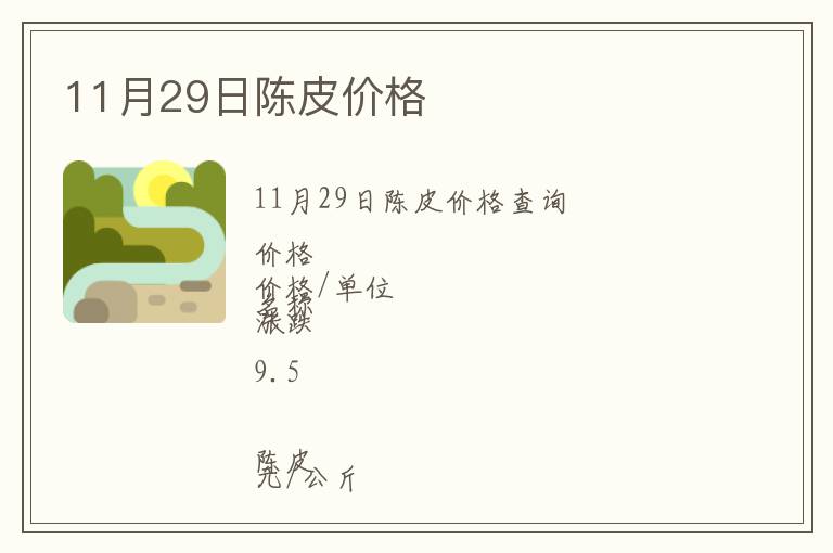 11月29日陳皮價格