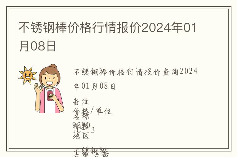 不銹鋼棒價格行情報價2024年01月08日