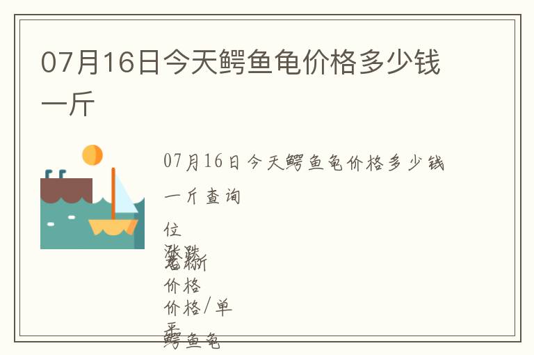 07月16日今天鱷魚龜價格多少錢一斤