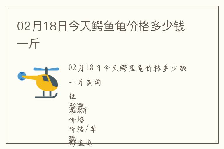 02月18日今天鱷魚龜價(jià)格多少錢一斤