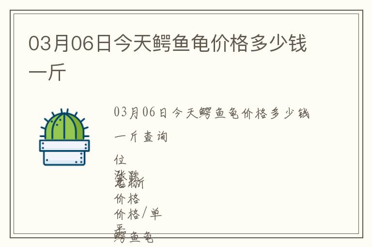 03月06日今天鱷魚龜價格多少錢一斤