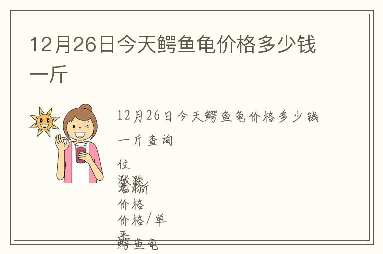 12月26日今天鱷魚龜價格多少錢一斤