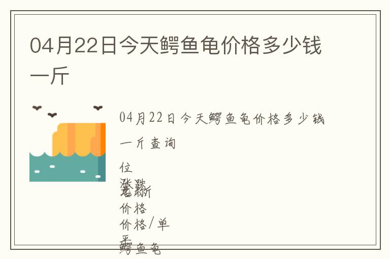 04月22日今天鱷魚龜價格多少錢一斤