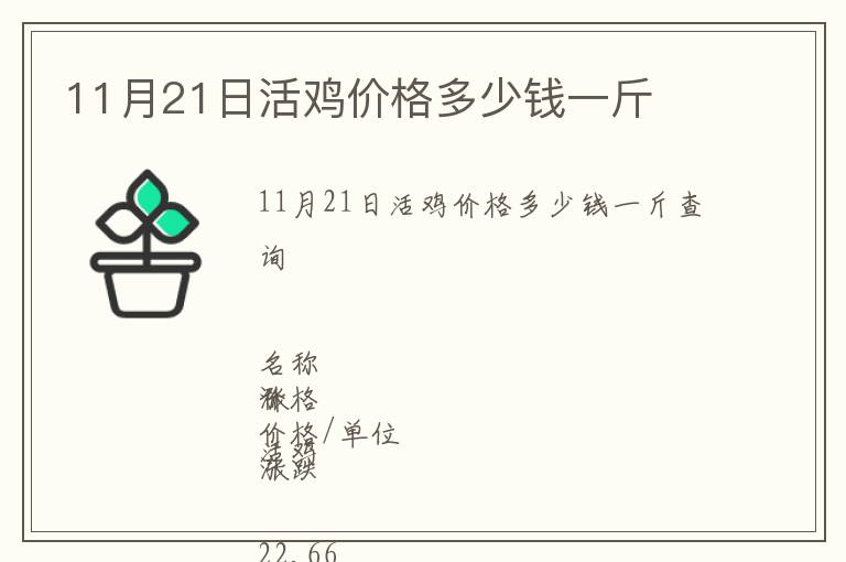 11月21日活雞價(jià)格多少錢一斤