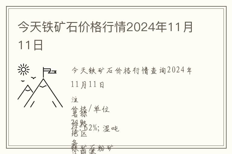 今天鐵礦石價格行情2024年11月11日