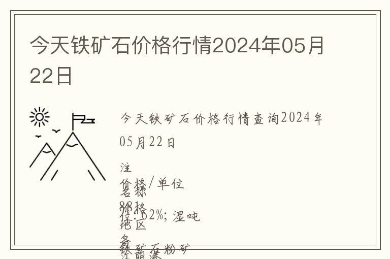 今天鐵礦石價格行情2024年05月22日