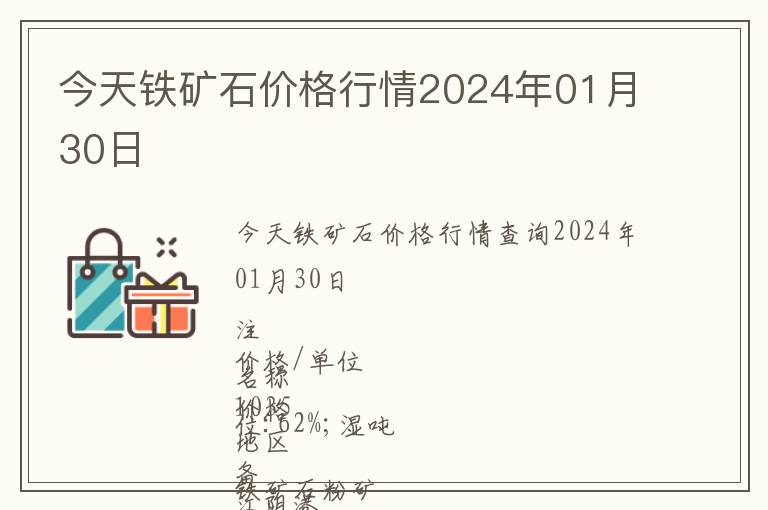 今天鐵礦石價格行情2024年01月30日