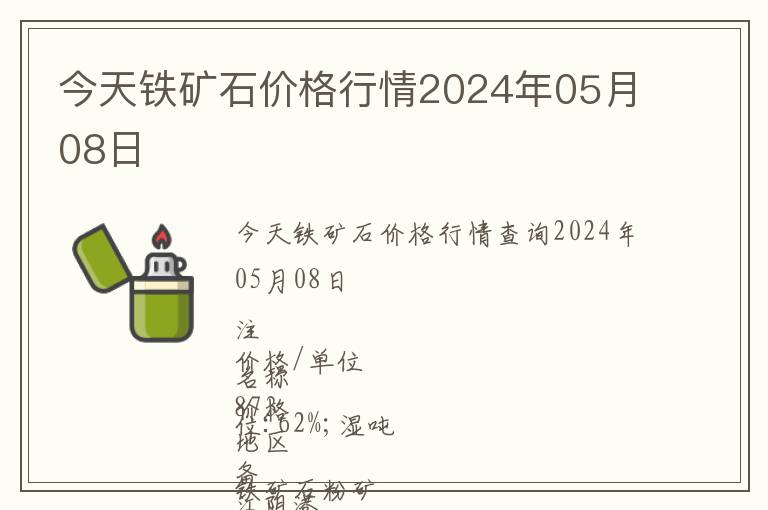 今天鐵礦石價格行情2024年05月08日