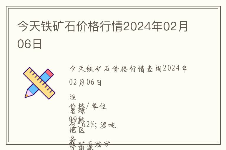 今天鐵礦石價格行情2024年02月06日