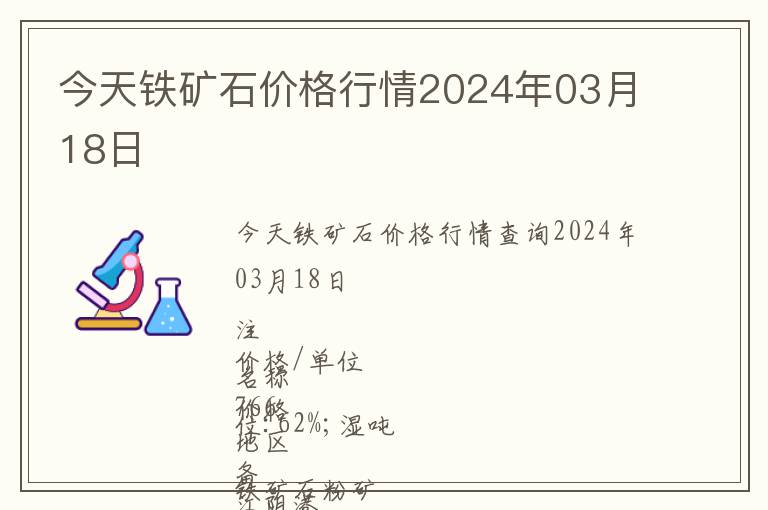 今天鐵礦石價格行情2024年03月18日