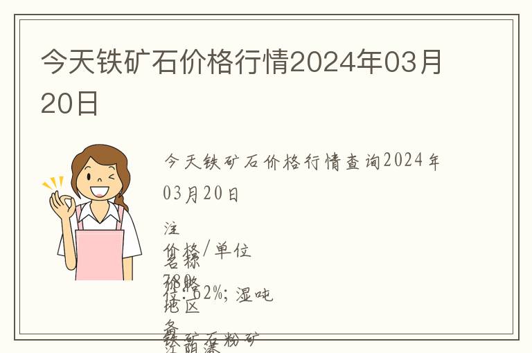 今天鐵礦石價格行情2024年03月20日