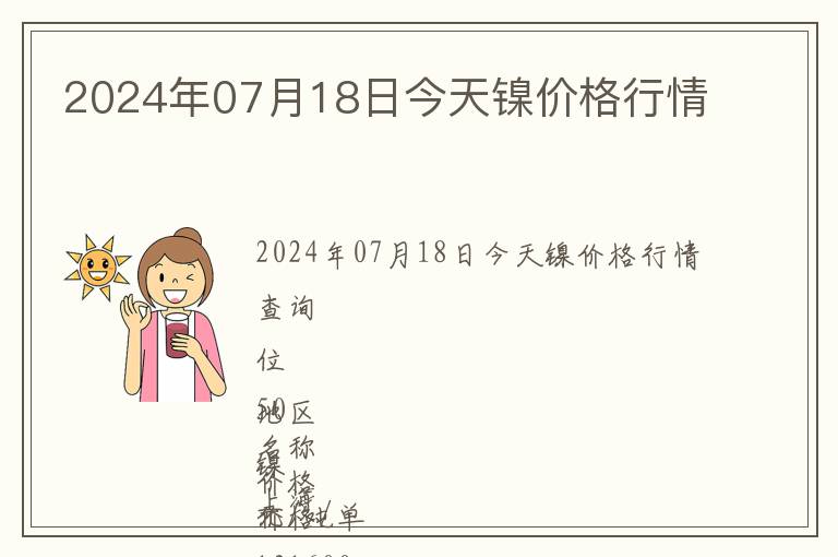 2024年07月18日今天鎳價格行情