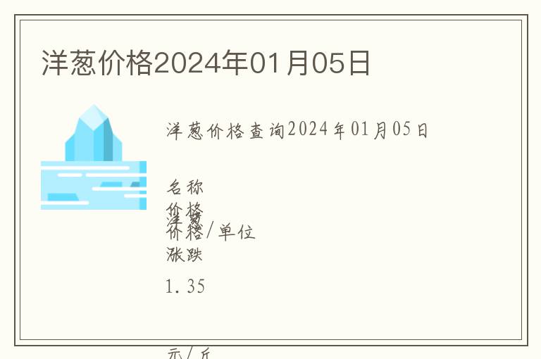 洋蔥價(jià)格2024年01月05日