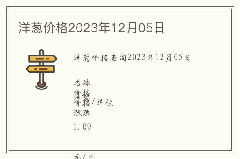 洋蔥價格2023年12月05日