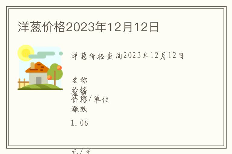 洋蔥價格2023年12月12日