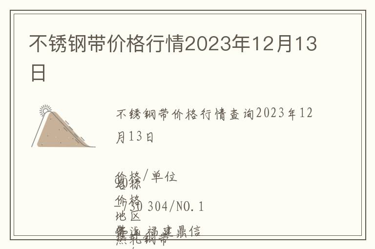 不銹鋼帶價格行情2023年12月13日