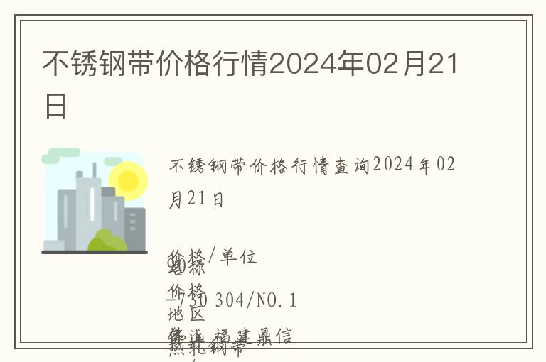 不銹鋼帶價格行情2024年02月21日