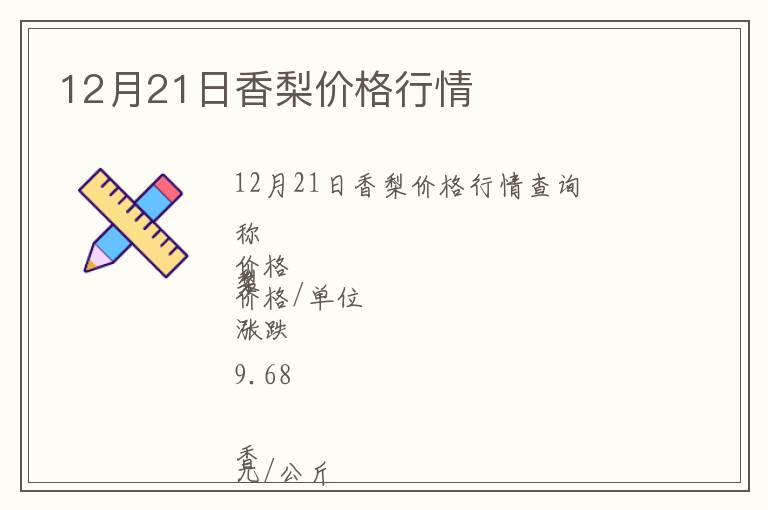 12月21日香梨價格行情