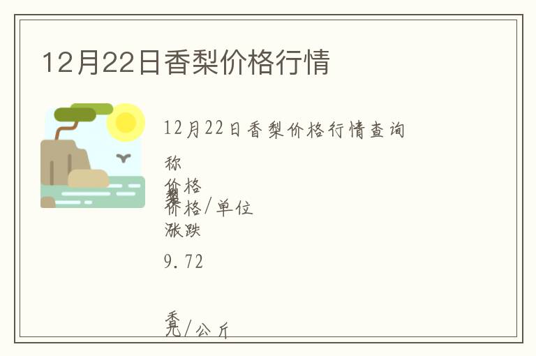 12月22日香梨價格行情