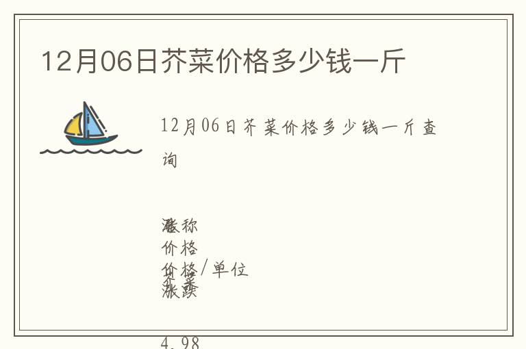 12月06日芥菜價格多少錢一斤