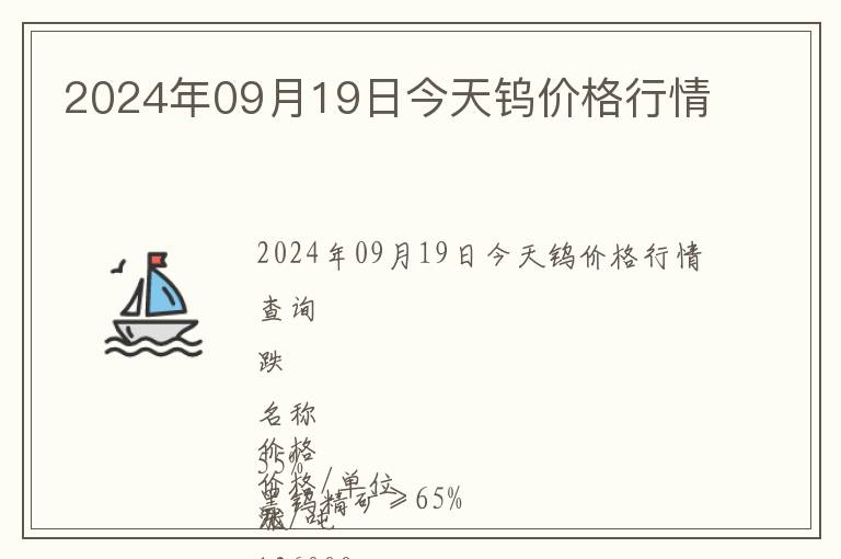 2024年09月19日今天鎢價格行情