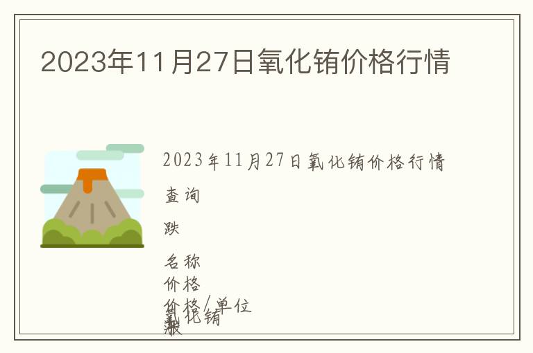 2023年11月27日氧化銪價格行情