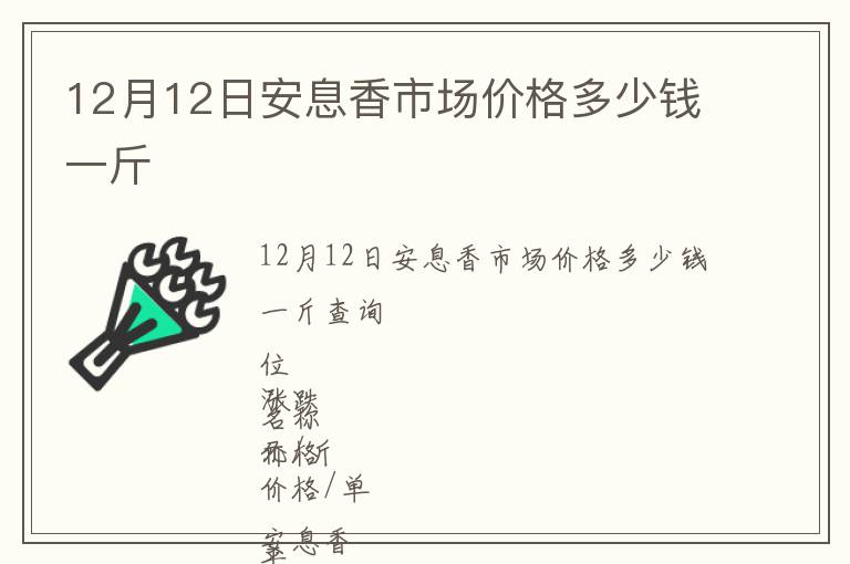 12月12日安息香市場價格多少錢一斤