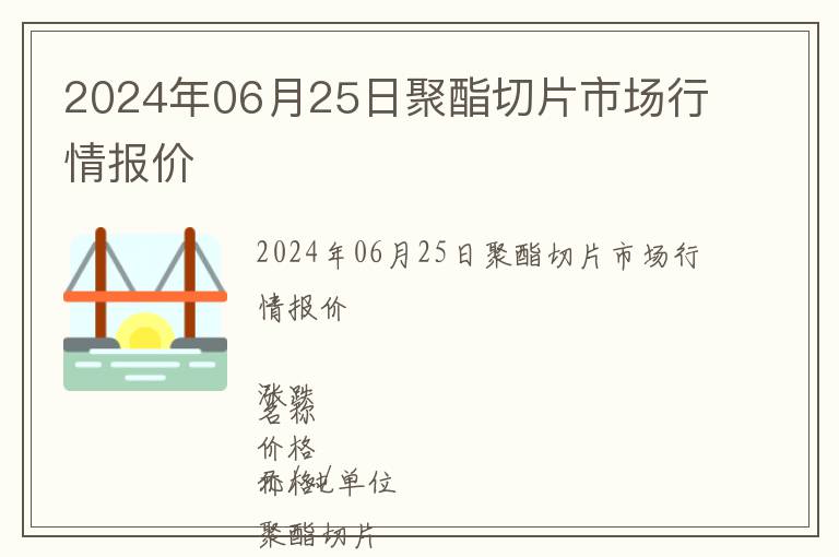 2024年06月25日聚酯切片市場行情報價