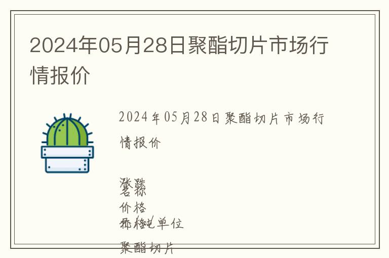 2024年05月28日聚酯切片市場行情報價