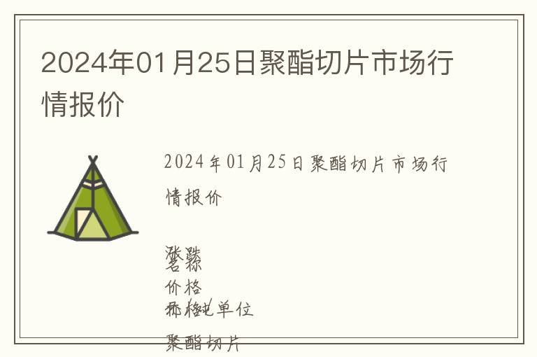 2024年01月25日聚酯切片市場行情報價