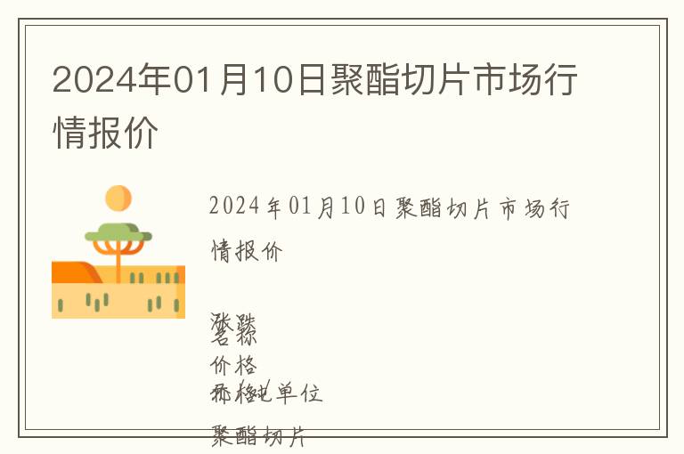 2024年01月10日聚酯切片市場行情報價