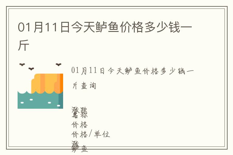 01月11日今天鱸魚價格多少錢一斤