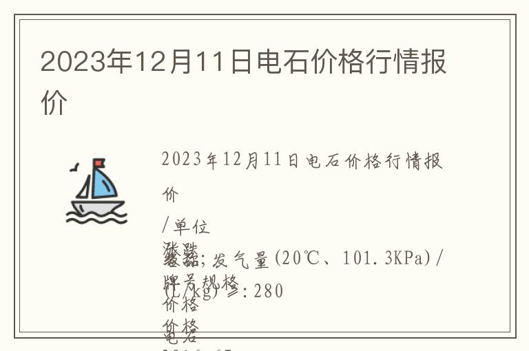 2023年12月11日電石價格行情報價