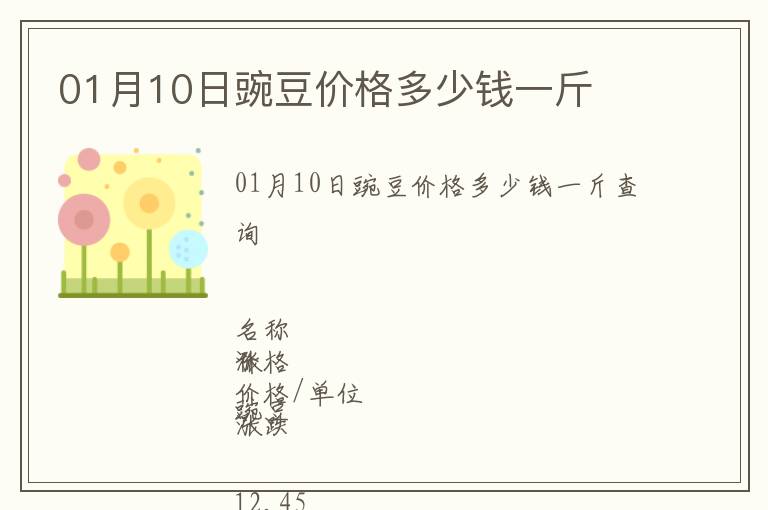 01月10日豌豆價(jià)格多少錢一斤