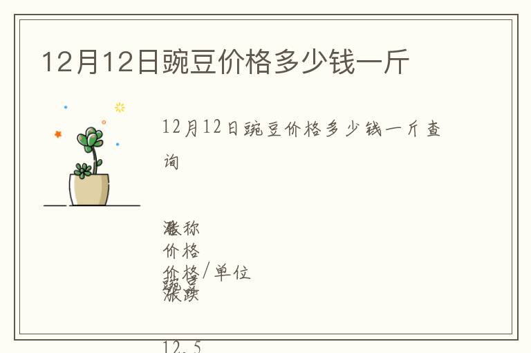 12月12日豌豆價格多少錢一斤