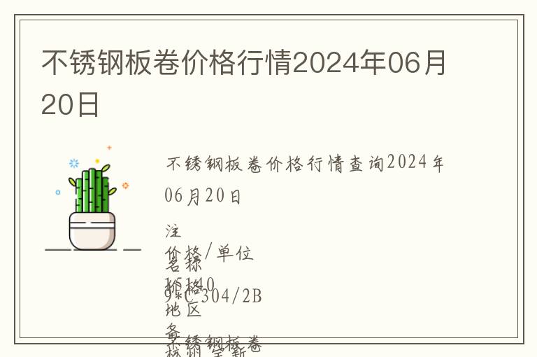 不銹鋼板卷價格行情2024年06月20日