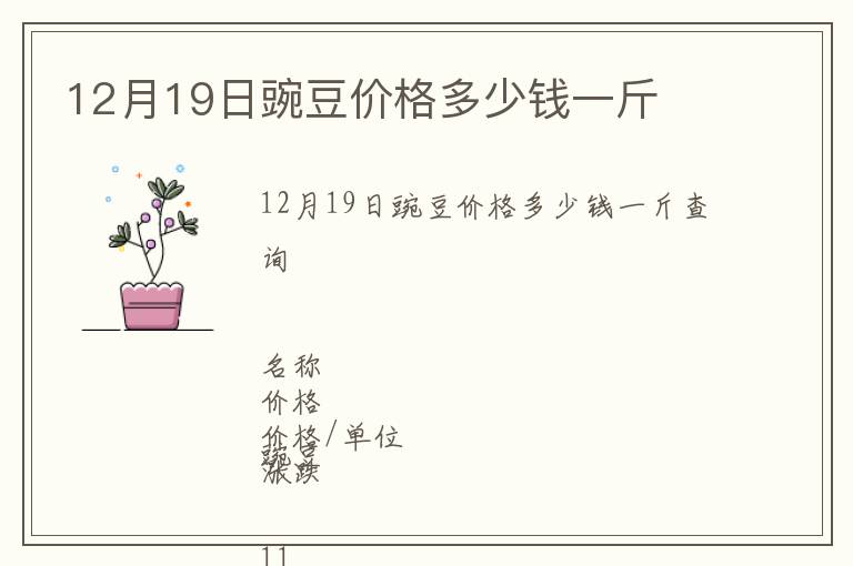 12月19日豌豆價格多少錢一斤