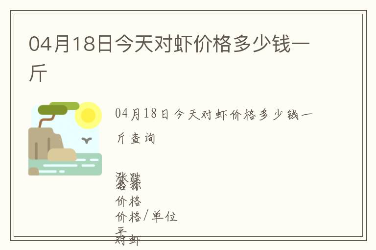 04月18日今天對蝦價格多少錢一斤