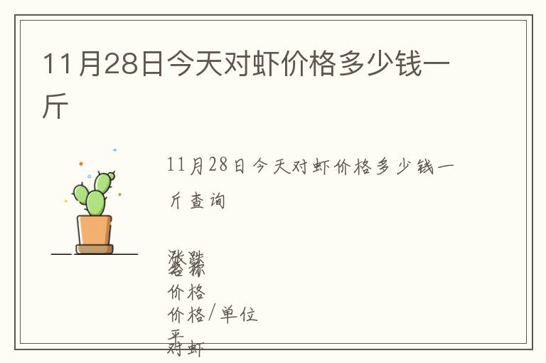 11月28日今天對蝦價(jià)格多少錢一斤