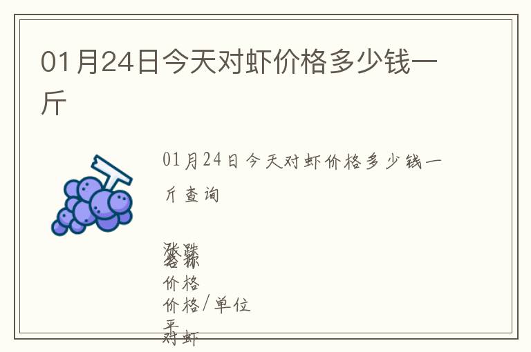 01月24日今天對蝦價(jià)格多少錢一斤