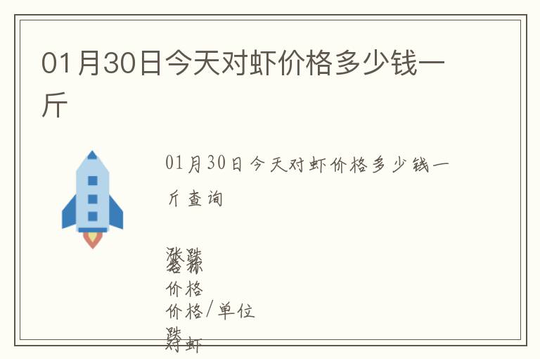 01月30日今天對蝦價(jià)格多少錢一斤