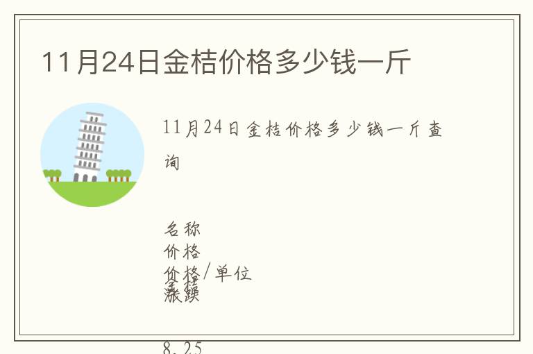 11月24日金桔價格多少錢一斤