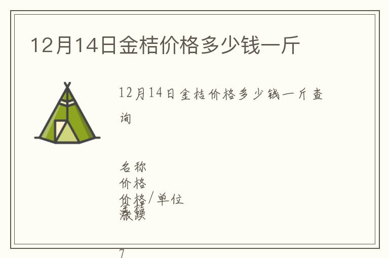 12月14日金桔價(jià)格多少錢一斤