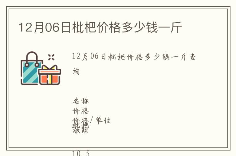 12月06日枇杷價格多少錢一斤