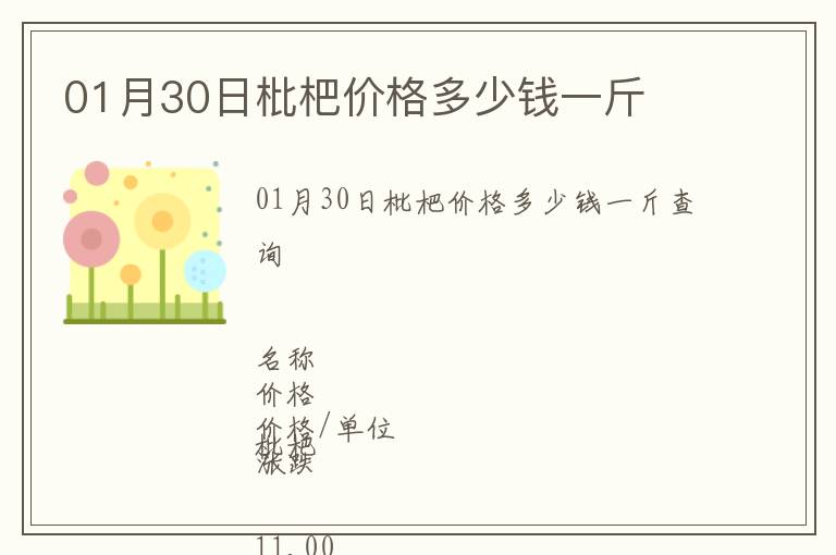 01月30日枇杷價格多少錢一斤