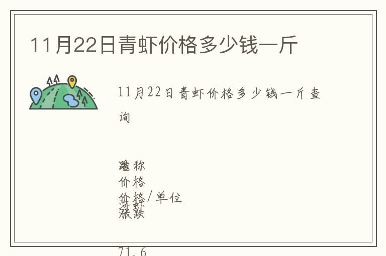 11月22日青蝦價格多少錢一斤