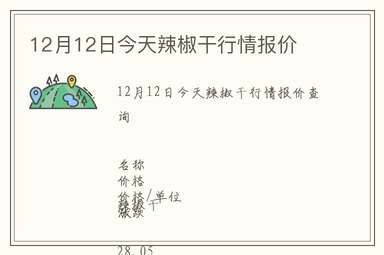 12月12日今天辣椒干行情報價